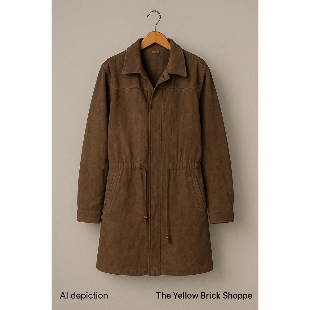 Vintage Luppe Genuine Brown Leather‎ Coat Made in Mexico XL